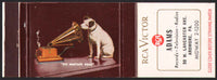 Vintage matchbook cover RCA VICTOR His Masters Voice dog Adams Ardmore Penna