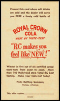 Vintage coupon ROYAL CROWN COLA pyramid bottle pictured Nehi Stamps Arkansas n-mint