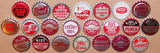 Vintage soda pop bottle caps RED COLORS Lot of 43 different new old stock condition