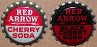 Vintage soda pop bottle caps RED ARROW Collection of 2 different cork lined