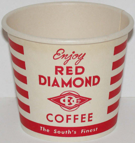Vintage paper cup RED DIAMOND COFFEE The Souths Finest 3 1/2oz unused n-mint