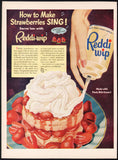 Vintage magazine ad REDDI WIP 1952 canned whipped cream with strawberry cake