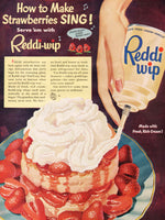 Vintage magazine ad REDDI WIP 1952 canned whipped cream with strawberry cake