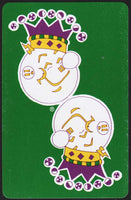 Vintage playing card REDDY KILOWATT green background Reddy in a jesters hat pictured