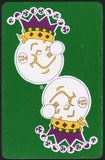 Vintage playing card REDDY KILOWATT green background Reddy in a jesters hat pictured