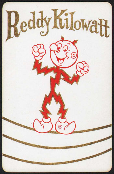 American Reddy Vintage playing card REDDY KILOWATT white background with lighting bol ...