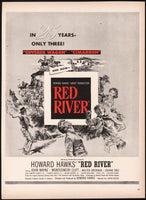 Vintage magazine ad RED RIVER movie 1948 with John Wayne and Montgomery Clift