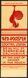 Vintage matchbook cover RED ROOSTER Chicken Rough Oceanside CA salesman sample