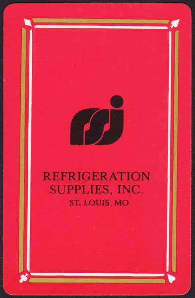 Vintage playing card REFRIGERATION SUPPLIES INC RSI from St Louis Missouri