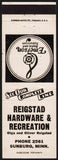 Vintage matchbook cover EMERSON RADIO TELEVISION Reigstad Hardware Sunburg Minnesota