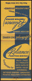 Vintage full matchbook RELIANCE IGNITION SERVICE Delco Trico Holley Easton PA