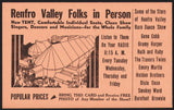 Vintage mailing card RENFRO VALLEY FOLKS Radio Stars peach Kentucky n-mint+