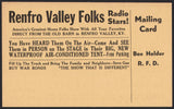 Vintage mailing card RENFRO VALLEY FOLKS Radio Stars yellow Kentucky n-mint+