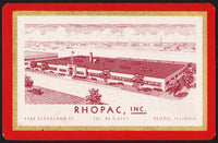 Vintage playing card RHOPAC INC building pictured Tel KE 9-5771 Skokie Illinois