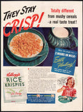 Vintage magazine ad KELLOGGS RICE KRISPIES from 1939 They stay crisp theme