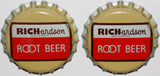 Soda pop bottle caps Lot of 25 RICHARDSON ROOT BEER cork lined new old stock