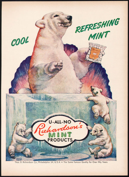 Vintage magazine ad RICHARDSONS PRODUCTS 1949 Norman Guthrie Rudolph polar bear art