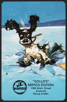 Vintage playing card RICHFIELD gas oil Collies Endicott NY Butch on ice Staehle