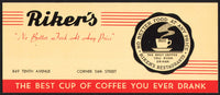 Vintage ink blotter RIKERS RESTAURANTS No Better Food At Any Price New York