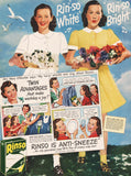 Vintage magazine ad RINSO detergent soap from 1945 The O'Rourke Twins pictured
