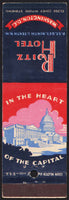 Vintage matchbook cover RITZ HOTEL with capital building pictured Washington DC