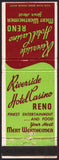 Vintage matchbook cover RIVERSIDE HOTEL CASINO Mert Wertheimer host Reno Nevada