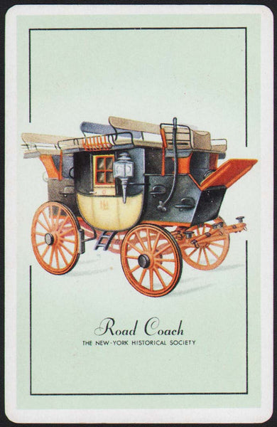 Vintage playing card ROAD COACH with picture The New York Historical Society