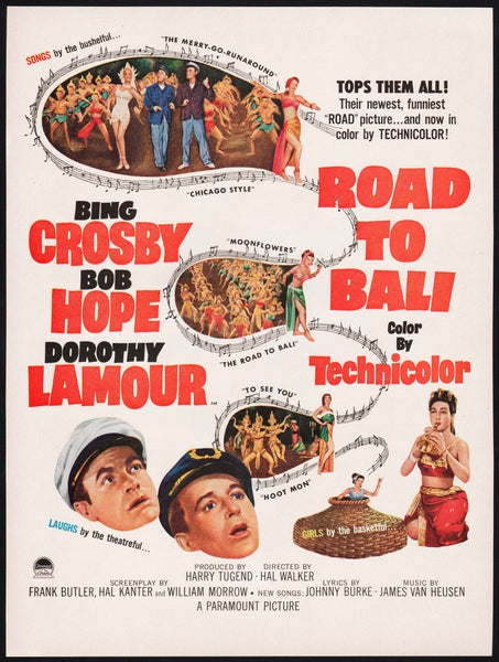 Vintage magazine ad ROAD TO BALI movie from 1952 full color Bing Crosby Bob Hope