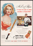 Vintage magazine ad ROBT BURNS CIGARILLOS from 1952 Mr and Mrs Erroll Flynn pictured