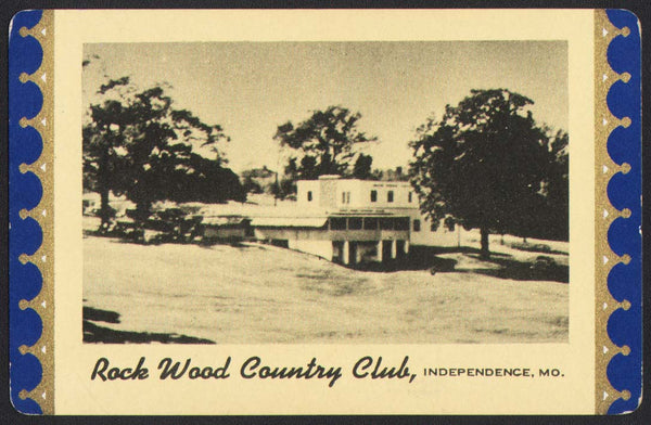 Vintage playing card ROCK WOOD COUNTRY CLUB real photo picture Independence Missouri
