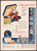 Vintage magazine ad RONSON LIGHTER 1948 Santa Claus and lighters pictured