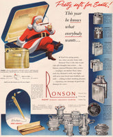 Vintage magazine ad RONSON LIGHTER 1948 Santa Claus and lighters pictured