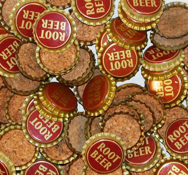 Soda pop bottle caps Lot of 12 ROOT BEER #1 cork lined unused new old stock