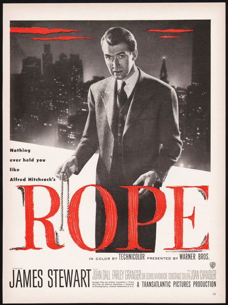 Vintage Magazine Ad Rope Movie From 1948 Alfred Hitchcock With James S Mistercola