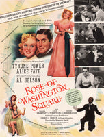 Vintage magazine ad ROSE OF WASHINGTON SQUARE movie 1939 Tyrone Power Al Jolson