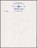 Vintage letterhead ROTARY CLUB January 1925 Wytheville Virginia unused n-mint+