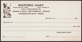 Vintage receipt ROUNTREE DAIRY milk bottle with girl and baby Suffolk Virginia