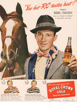 Vintage magazine ad ROYAL CROWN COLA 1945 with Bing Crosby Road to Utopia star