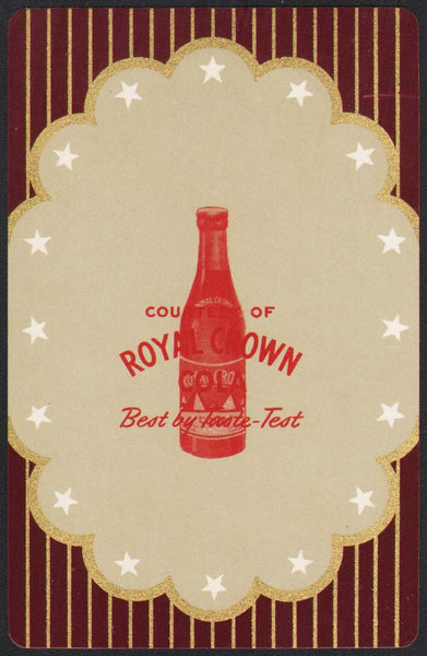 Vintage playing card ROYAL CROWN COLA Best by Taste Test pyramid bottle pictured