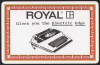 Vintage playing card ROYAL Gives You The Electric Edge picturing the typewriter