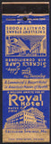 Vintage matchbook cover ROYAL HOTEL Sickels Cafe Excelsior Springs Missouri
