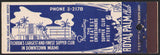 Vintage matchbook cover ROYAL PALM CLUB Supper Club pictured Downtown Miami Florida