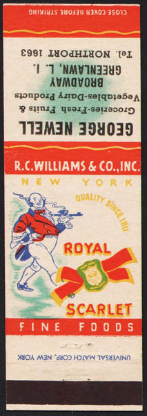 Vintage matchbook cover ROYAL SCARLET FINE FOODS George Newell Greenlawn LI NY