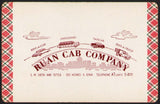 Vintage playing card RUAN CAB COMPANY picturing various vehicles Des Moines Iowa