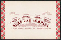 Vintage playing card RUAN CAB COMPANY picturing various vehicles Des Moines Iowa