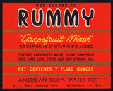 Vintage soda pop bottle label RUMMY GRAPEFRUIT MIXER Milwaukee Wisconsin n-mint+