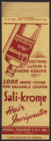 Vintage matchbook cover SALI KROME Hair Invigorator New York salesman sample