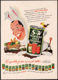 Vintage magazine ad S AND W VEGETABLE JUICE COCKTAIL 1952 Milton Berle as bunny