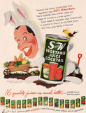 Vintage magazine ad S AND W VEGETABLE JUICE COCKTAIL 1952 Milton Berle as bunny