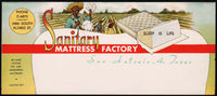 Vintage letterhead SANITARY MATTRESS blacks picking cotton San Antonio Texas